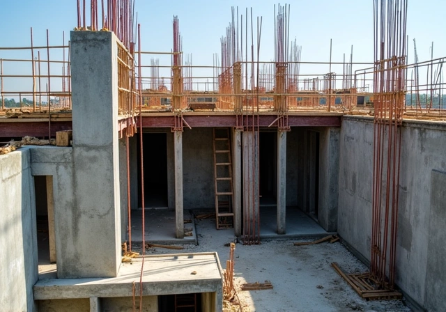 Building construction progress