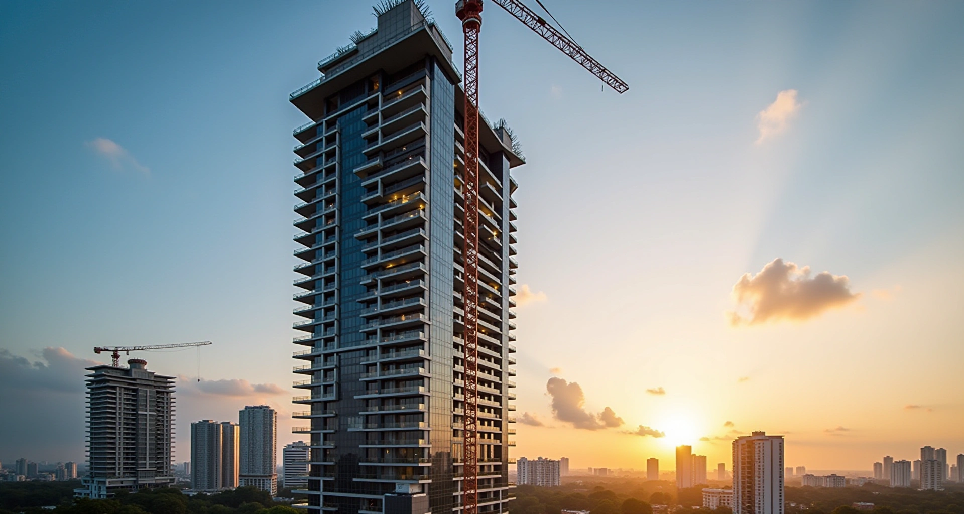 Modern building under construction in the Philippines